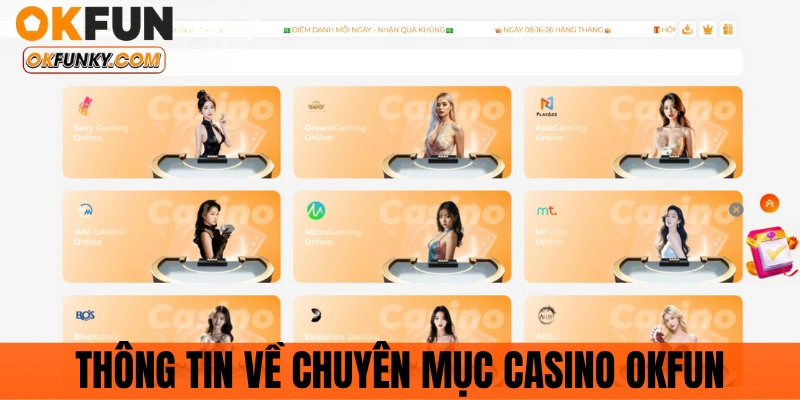 Tìm hiểu thông tin sảnh Casino OKFUN