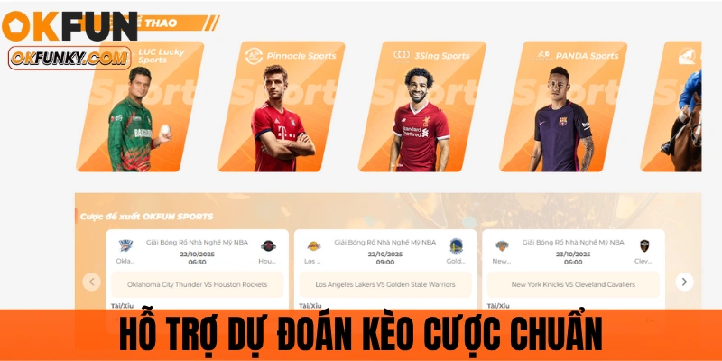 Sảnh thể thao OKFUN hỗ trợ soi kèo chuẩn xác