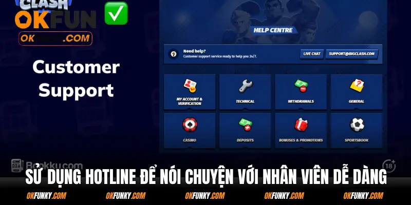 Sử dụng Hotline để nói chuyện với nhân viên dễ dàng hơn
